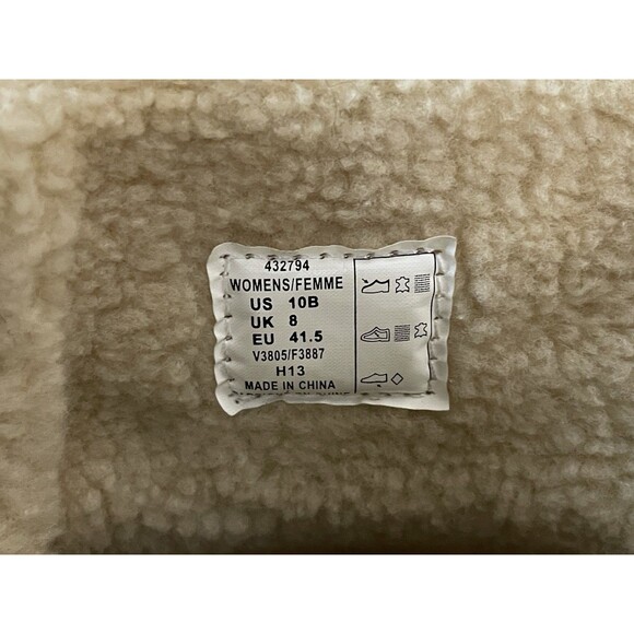 Lands End Cognac Brown Suede Leather Faux Fur Boots Size 10 Women’s Sherpa Wedge - Picture 6 of 7